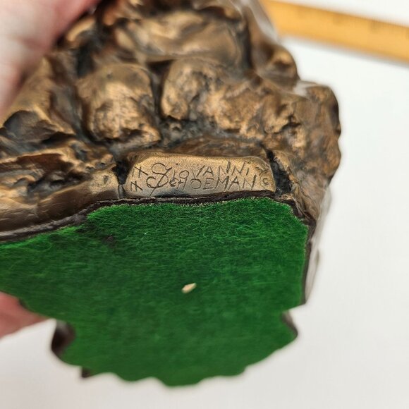 Vintage 1977 Giovanni Schoeman Cold Cast Bronze Sculpture Lao Tzu - Picture 11 of 11